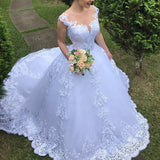 2023 new white retro lace V-neck backless sexy foreign trade wedding dress big size train