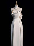 Strapless light wedding dress high sense bridal niche morning gown vintage fishtail out yarn small satin dress