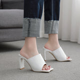 New female high-heeled fish mouth sandals thick-heeled fairy style with skirt mid-heel sandals Shoes