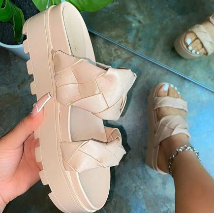 Summer new style large size sandals and slippers women's thick-soled non-slip one-line fashion women's shoes