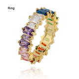 Colorful necklace pendant jewelry set bracelet ring
