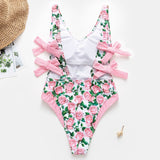 Spring and summer fashion print one-piece swimsuit holiday bikini new beach swimsuit sexy