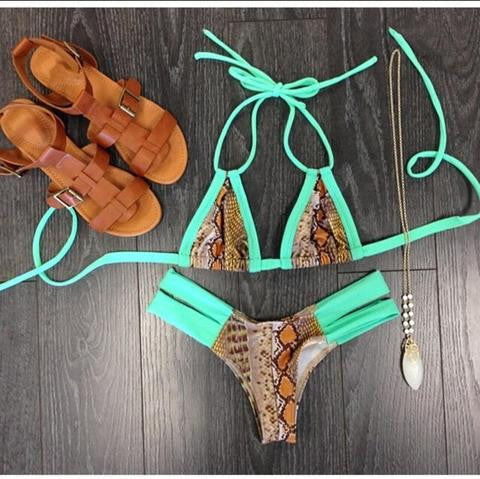 HOT COLORFUL LEOPARD TWO PIECE BIKINIS