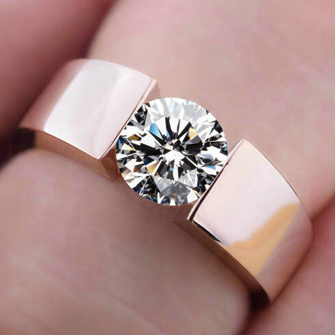 Fashion rose gold ring couple ring silver copper plated ring jewelry
