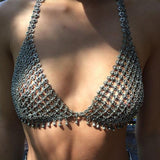 New retro exaggerated cutout bra chain sexy hand-woven body chain