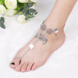 Fashion jewelry flower hollow carved drop-shaped tassel new anklet anklet