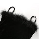 Explosion models women's sexy fur velvet small sling bag hip dress