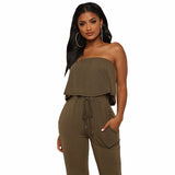 New spring women's sexy chest-wrap loose-fitting romper