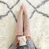 Women's fashion twist long knee socks stockings wool socks