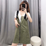 New summer hot selling sexy zipper pocket tank top dress with straps