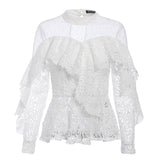 New lace short top sexy fashion shirt slim female holiday wind top