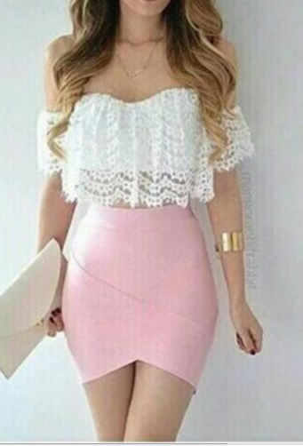 FASHION CUTE TOP AND SKIRT HIGH QUALITY