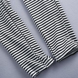Black and white stripes stretch leggings