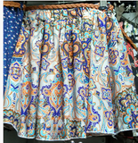 Big yards chiffon floral skirt - A word bust exposed printing elastic waist skirt Print