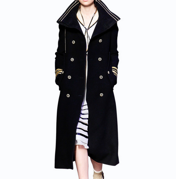 Winter fashion new lapel in the long section of wool jacket Coat woman