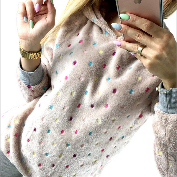Fashion hot dots hoodie sweater pullover hoodie