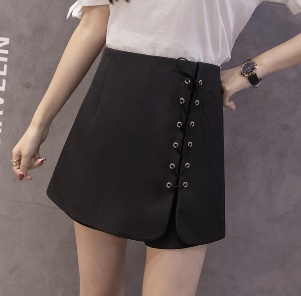 Fashion Small  fresh with cultivate one's morality show thin divided irregular skirts