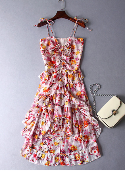 Cotton Floral Slip Dress Dress Travel Vacation Beach Dress