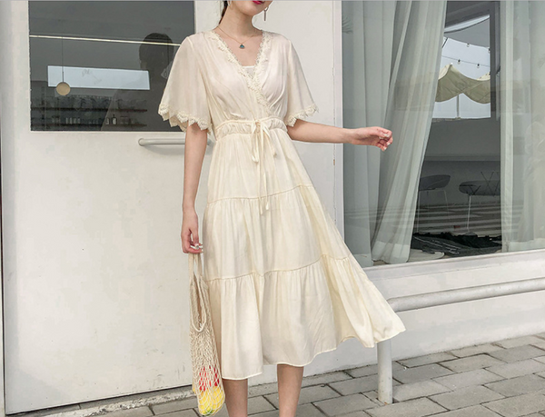 Long lace new summer dress in women's temperament