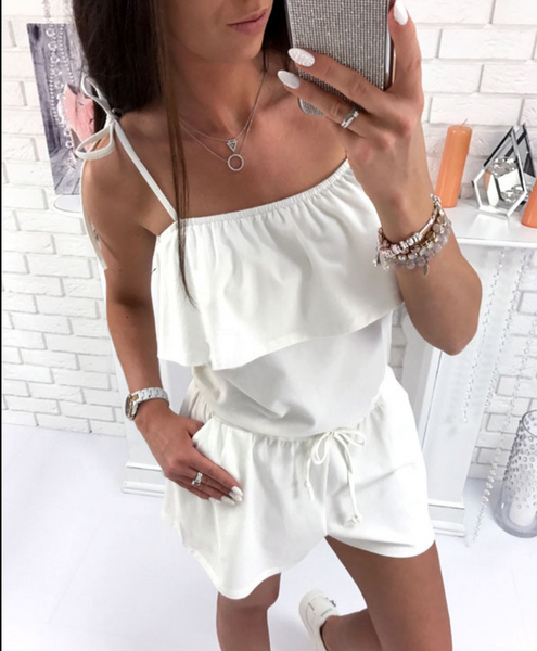 Summer women's wear is versatile with loose-fitting straight-leg slimming romper