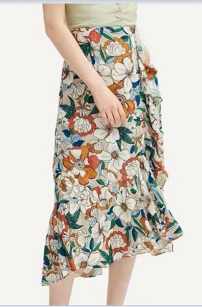 Summer new hot - selling floral print flounce dresses