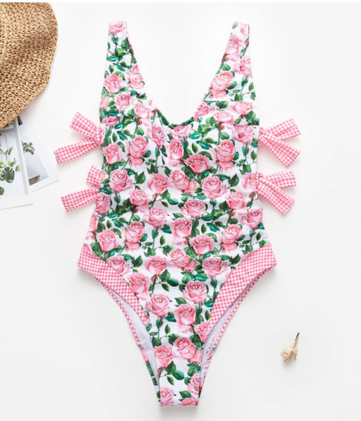 Spring and summer fashion print one-piece swimsuit holiday bikini new beach swimsuit sexy